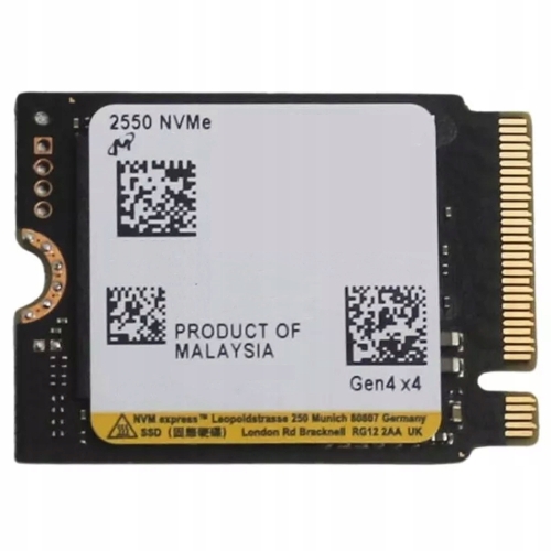 Dysk SSD Micron 2550 256GB PCIe 4.0 M.2 2232 NVMe