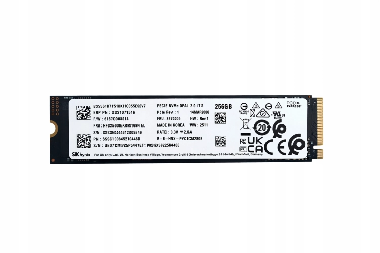 Dysk SSD NVMe SK Hynix PVC10 256GB M.2 PCIe Gen 4x4 SSS1D71516