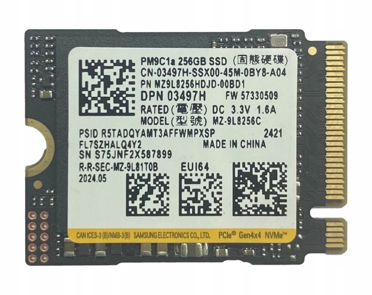 Dysk Samsung PM9C1a 256GB M.2 2230 NVMe PCIe 4.0 Gen4x4 SSD